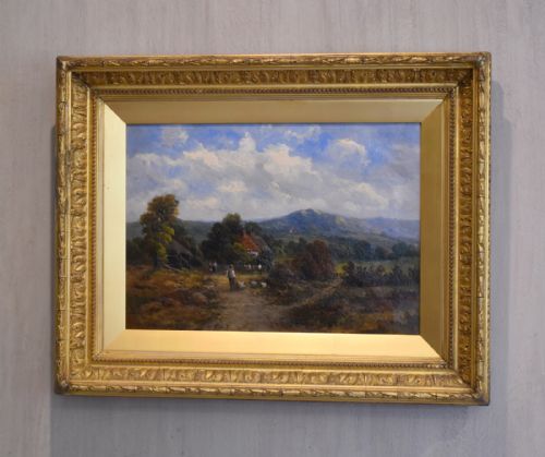 a valley south wales landscape oil painting - CATEGORY: ANTIQUE ART - DATED 1880