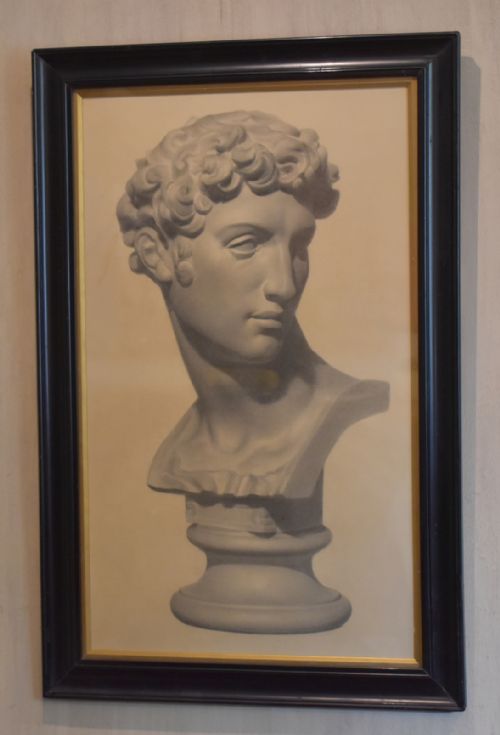 VICTORIAN DRAWING OF A MARBLE BUST - ADDITIONAL PHOTO 1