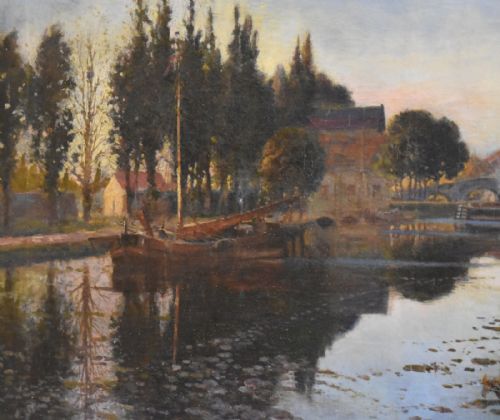 LARGE LANDSCAPE OIL PAINTING BY R WELLESLEY WEBSTER - ADDITIONAL PHOTO 5