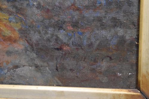 LARGE LANDSCAPE OIL PAINTING BY R WELLESLEY WEBSTER - ADDITIONAL PHOTO 7