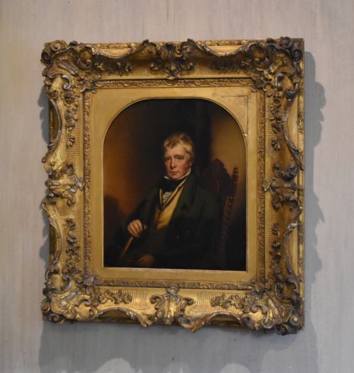 victorian oil portrait of sir walter scott - CATEGORY: ANTIQUE ART - DATED 1870