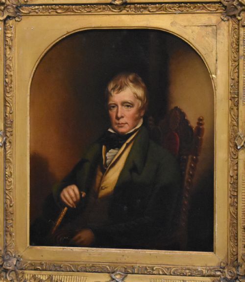 VICTORIAN OIL PORTRAIT OF SIR WALTER SCOTT - ADDITIONAL PHOTO 3