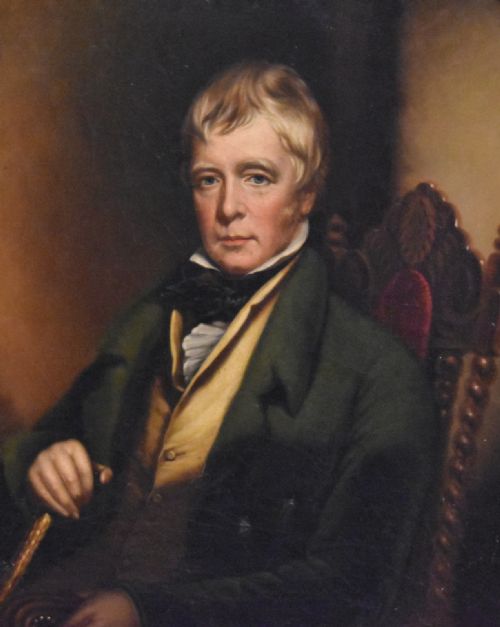 VICTORIAN OIL PORTRAIT OF SIR WALTER SCOTT - ADDITIONAL PHOTO 5