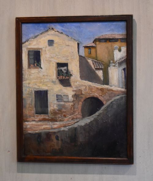 italian scene oil on canvas - CATEGORY: ANTIQUE ART - DATED 1900