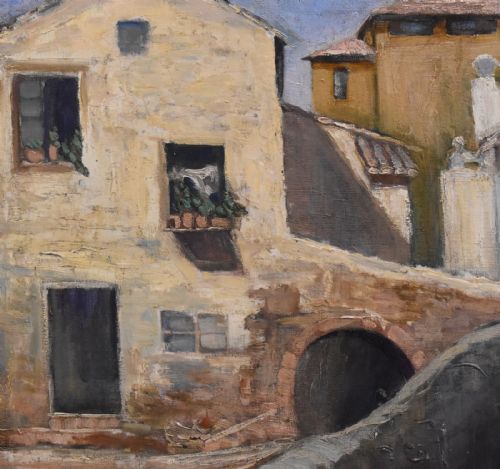 ITALIAN SCENE OIL ON CANVAS - ADDITIONAL PHOTO 3