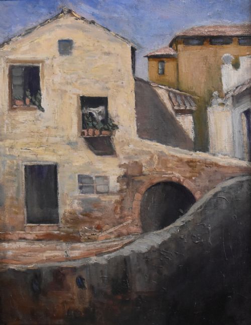 ITALIAN SCENE OIL ON CANVAS - ADDITIONAL PHOTO 4