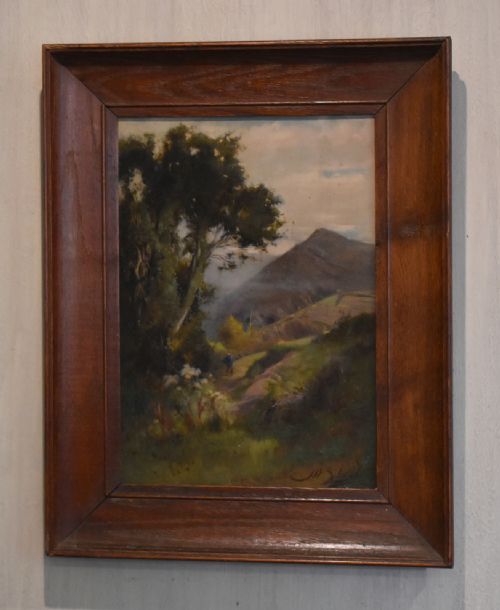 landscape oil painting by john william schofield - CATEGORY: ANTIQUE ART - DATED 1900