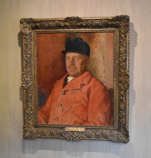 huntsman portrait oil painting by patrick edward phillips - CATEGORY: ANTIQUE ART - DATED 1930