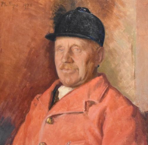 HUNTSMAN PORTRAIT OIL PAINTING BY PATRICK EDWARD PHILLIPS - ADDITIONAL PHOTO 4