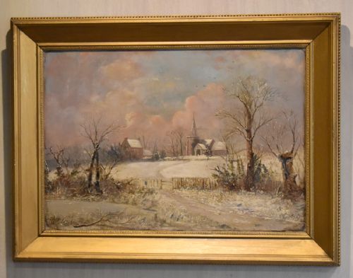 WINTER LANDSCAPE OIL PAINTING BY JOHN EDWARDS - ADDITIONAL PHOTO 1