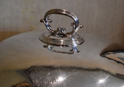 HUGE SILVER PLATE MEAT DISH AND COVER - ADDITIONAL PHOTO 2