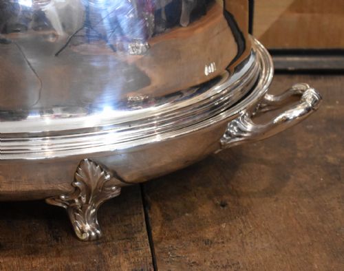 HUGE SILVER PLATE MEAT DISH AND COVER - ADDITIONAL PHOTO 3