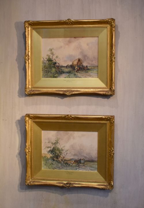 fine pair of watercolours by frederick william hattersley - CATEGORY: ANTIQUE ART - DATED 1890