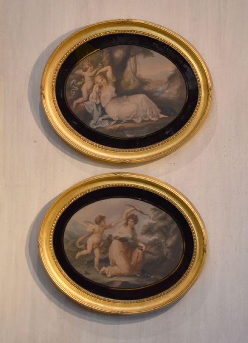 pair of georgian prints after angelica kauffman - CATEGORY: ANTIQUE ART - DATED GEORGIAN
