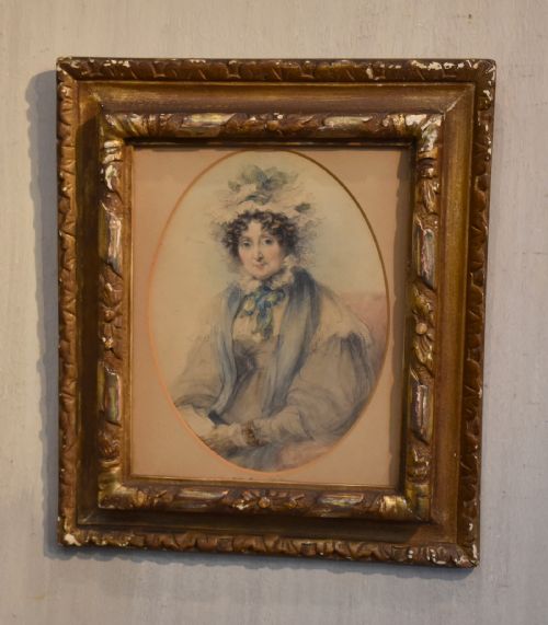 fine late regency watercolour portrait - CATEGORY: ANTIQUE ART - DATED REGENCY
