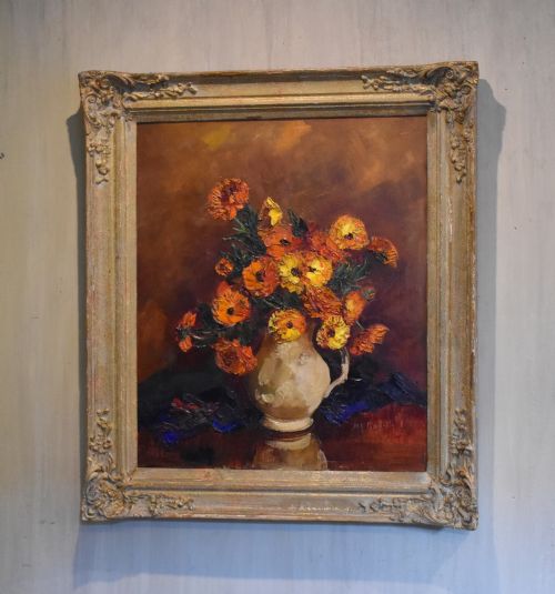 still life oil painting by mary e oddie - CATEGORY: ANTIQUE ART - DATED 1930