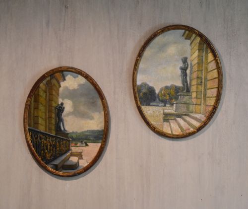 pair of oil painting views of versailles by leopold delbeke - CATEGORY: ANTIQUE ART - DATED 1910