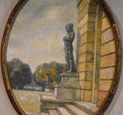PAIR OF OIL PAINTING VIEWS OF VERSAILLES BY LEOPOLD DELBEKE - ADDITIONAL PHOTO 3
