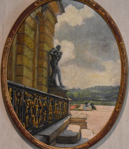 PAIR OF OIL PAINTING VIEWS OF VERSAILLES BY LEOPOLD DELBEKE - ADDITIONAL PHOTO 6