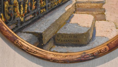 PAIR OF OIL PAINTING VIEWS OF VERSAILLES BY LEOPOLD DELBEKE - ADDITIONAL PHOTO 7