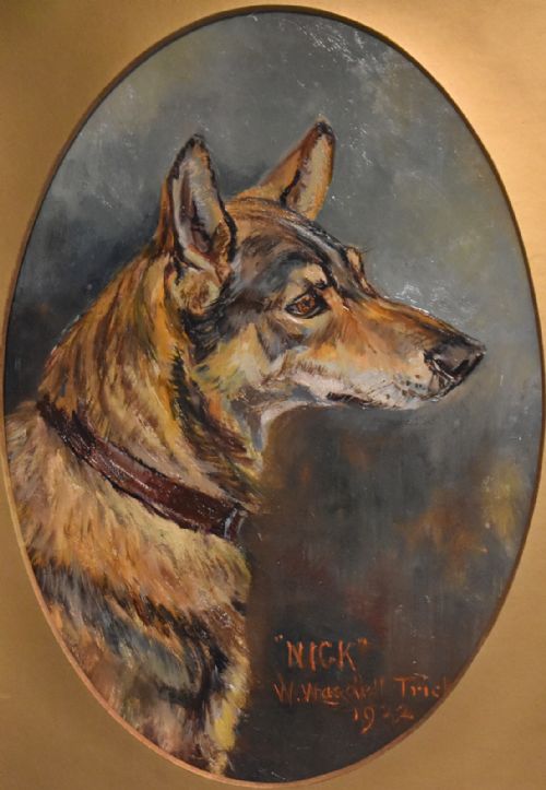DOG PORTRAIT OIL PAINTING BY WASDELL TRICKETT - ADDITIONAL PHOTO 2