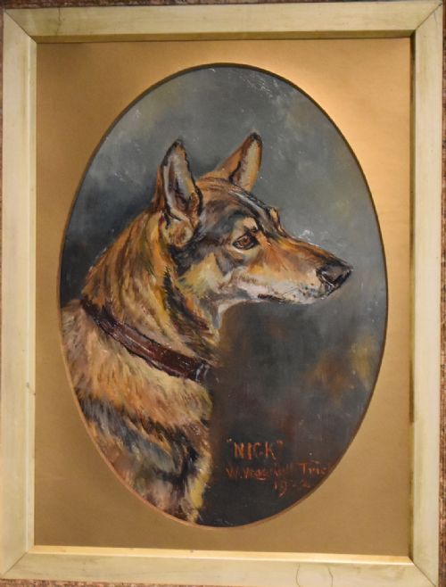 DOG PORTRAIT OIL PAINTING BY WASDELL TRICKETT - ADDITIONAL PHOTO 5