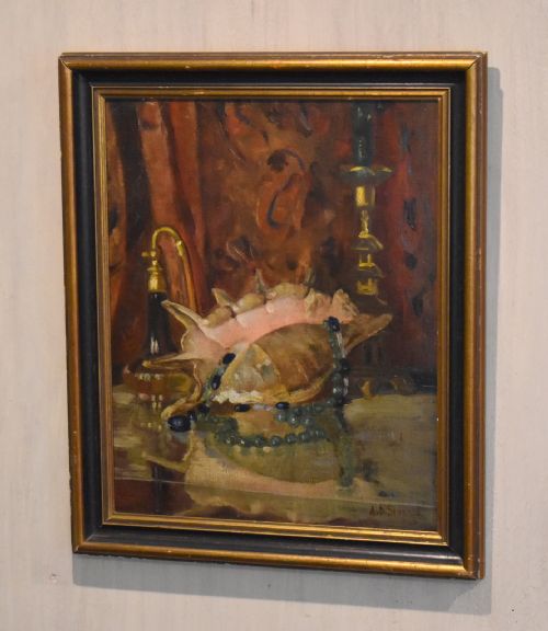 still life oil painting by alexander d sideris - CATEGORY: ANTIQUE ART - DATED 1930
