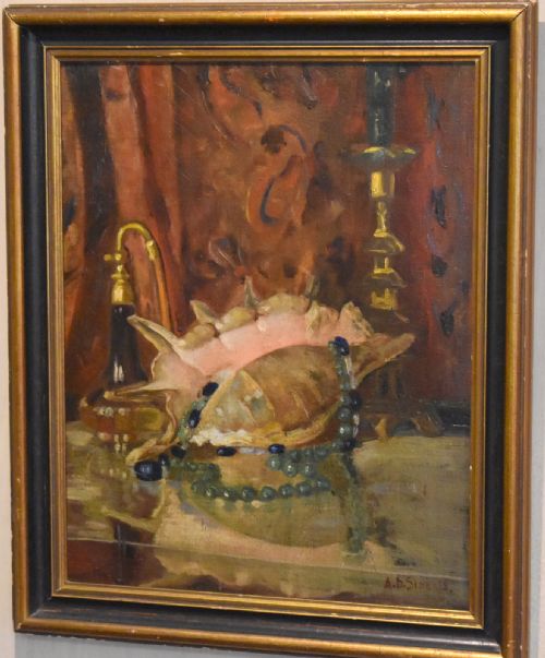 STILL LIFE OIL PAINTING BY ALEXANDER D SIDERIS - ADDITIONAL PHOTO 1