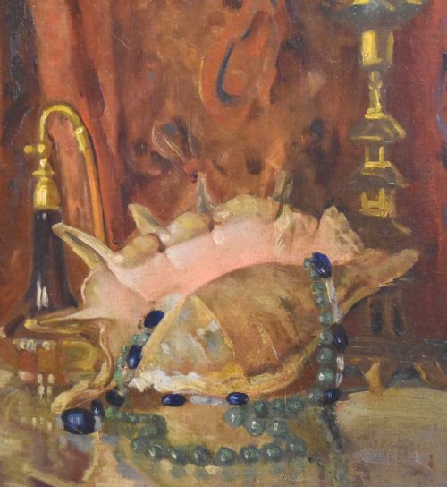 STILL LIFE OIL PAINTING BY ALEXANDER D SIDERIS - ADDITIONAL PHOTO 3