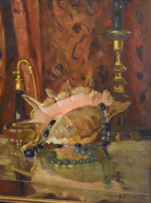 STILL LIFE OIL PAINTING BY ALEXANDER D SIDERIS - ADDITIONAL PHOTO 5