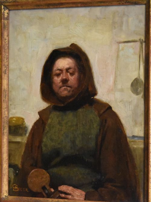 OIL PAINTING OF A MONK BY HENRY REYNOLDS STEER - ADDITIONAL PHOTO 2