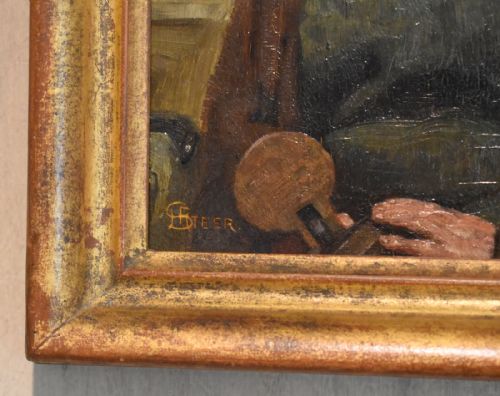OIL PAINTING OF A MONK BY HENRY REYNOLDS STEER - ADDITIONAL PHOTO 5