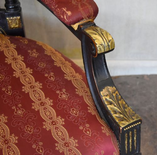 FINE VICTORIAN EBONISED ARMCHAIR - ADDITIONAL PHOTO 6