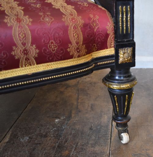 FINE VICTORIAN EBONISED ARMCHAIR - ADDITIONAL PHOTO 7