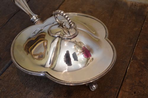 UNUSUAL SILVER PLATE CHAFINGSERVING DISH - ADDITIONAL PHOTO 1