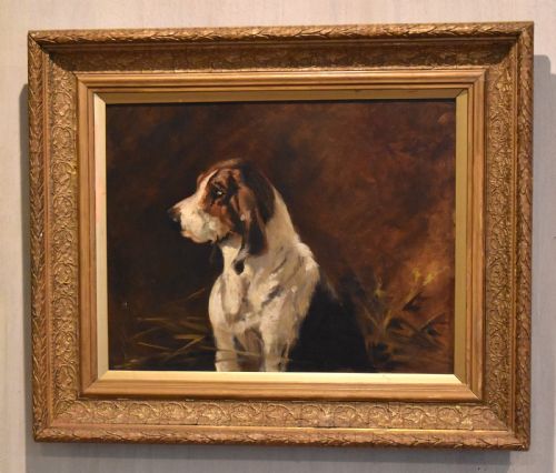 OIL PAINTING OF A HOUND - ADDITIONAL PHOTO 1