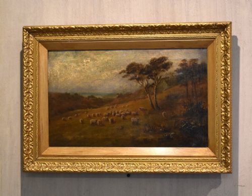 a peep at the channel sussex landscape oil painting - CATEGORY: ANTIQUE ART - DATED 1880
