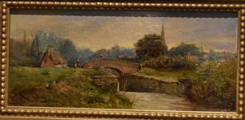 FINE VICTORIAN MINIATURE LANDSCAPE OIL - ADDITIONAL PHOTO 2