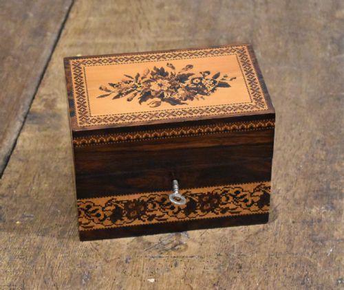 tunbridge ware stationery box by edmund nye - CATEGORY: ANTIQUE BOXES - DATED 1850