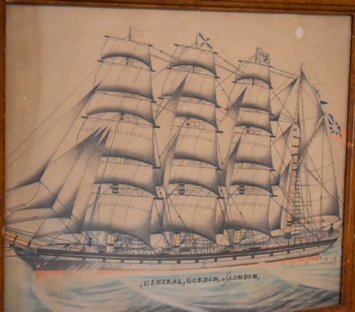 DRAWING OF A SHIP THE GENERAL GORDON OF LONDON - ADDITIONAL PHOTO 1