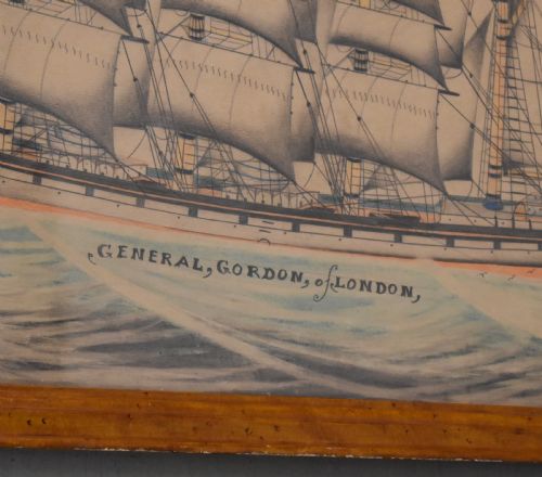 DRAWING OF A SHIP THE GENERAL GORDON OF LONDON - ADDITIONAL PHOTO 2