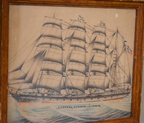 DRAWING OF A SHIP THE GENERAL GORDON OF LONDON - ADDITIONAL PHOTO 3