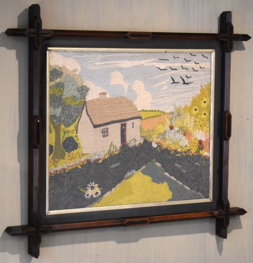 ARTS AND CRAFTS PERIOD NEEDLEWORK PICTURE - ADDITIONAL PHOTO 1