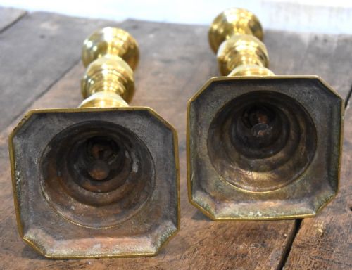 PAIR OF UNUSUALLY LARGE VICTORIAN BRASS CANDLESTICKS - ADDITIONAL PHOTO 3