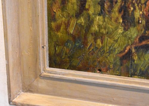 OIL PAINTING OF THE OLD BRIDGE NEAR WELHAM - ADDITIONAL PHOTO 3