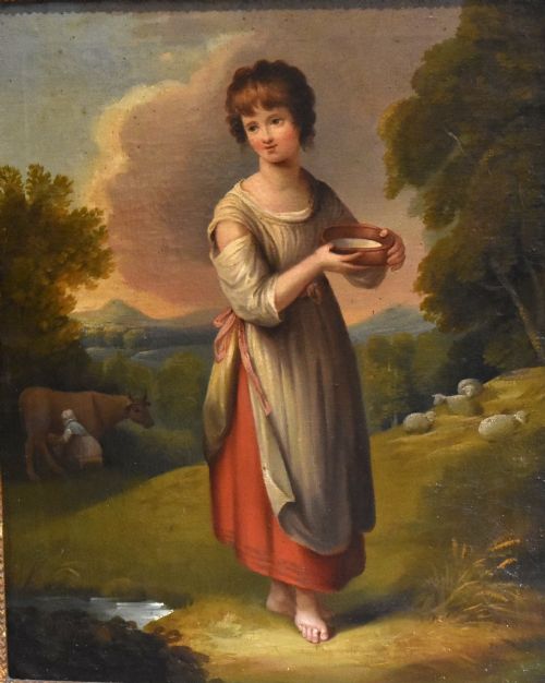 FINE GEORGIAN OIL PAINTING OF LAVINIA AFTER GAINSBOROUGH - ADDITIONAL PHOTO 2