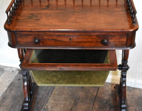 FINE LATE REGENCY ROSEWOOD SEWING AND WRITING TABLE - ADDITIONAL PHOTO 7
