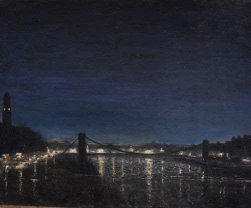 OIL PAINTING OF NIGHT IN GLASGOW - ADDITIONAL PHOTO 2