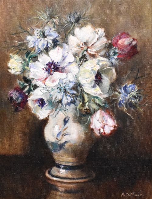 SCOTTISH STILL LIFE OIL PAINTING BY ANNE D MUIR - ADDITIONAL PHOTO 1