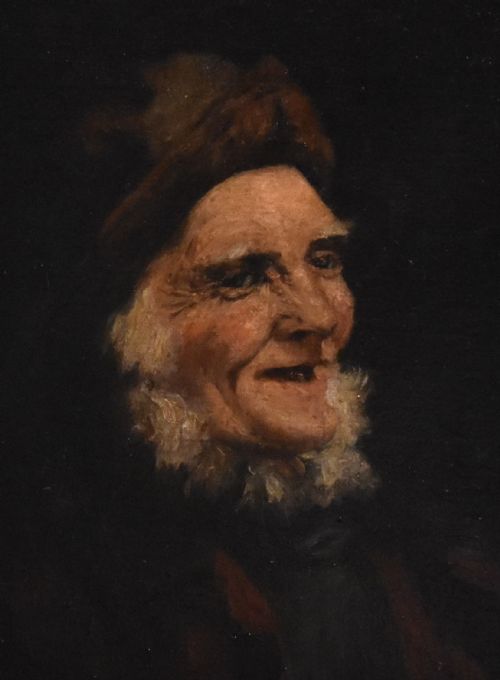 OIL PORTRAIT OF AN OLD MAN AFTER NEWLYN SCHOOL - ADDITIONAL PHOTO 3